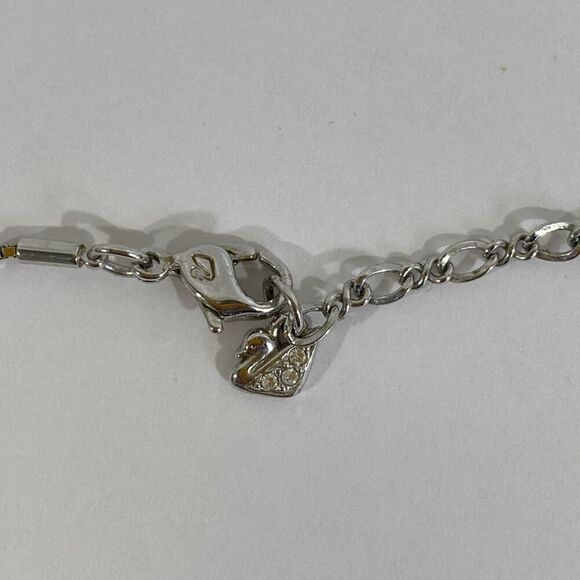 Swarovski Crystal Slider Necklace w/ Crystal Pave Heart Pendant 18” - Picture 6 of 6